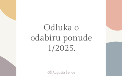 Odluka o odabiru ponude – Javni poziv 1-2025