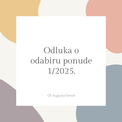 Odluka o odabiru ponude – Javni poziv 1-2025